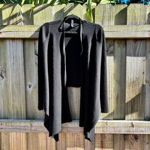 NWOT Athleta Black Women's XS Open Cardigan Sweater Asymmetrical (Worn Once)